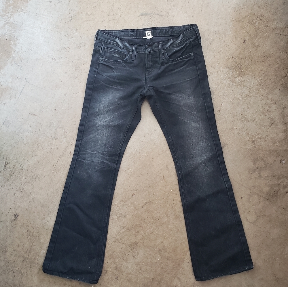 Black Cropped Flare Jeans